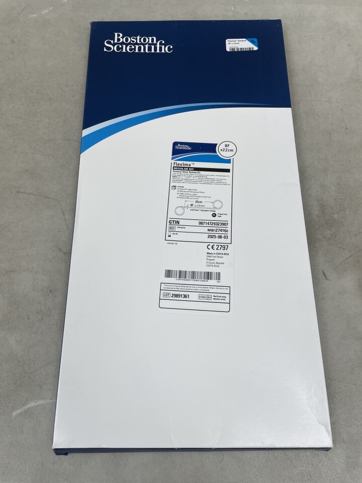 27416 - BOSTON SCIENTIFIC - Flexima Ureteral Stent System Kit - 8Fr x 22cm
, (BX/1) - ( Expiry Date: 2025-08-03 )