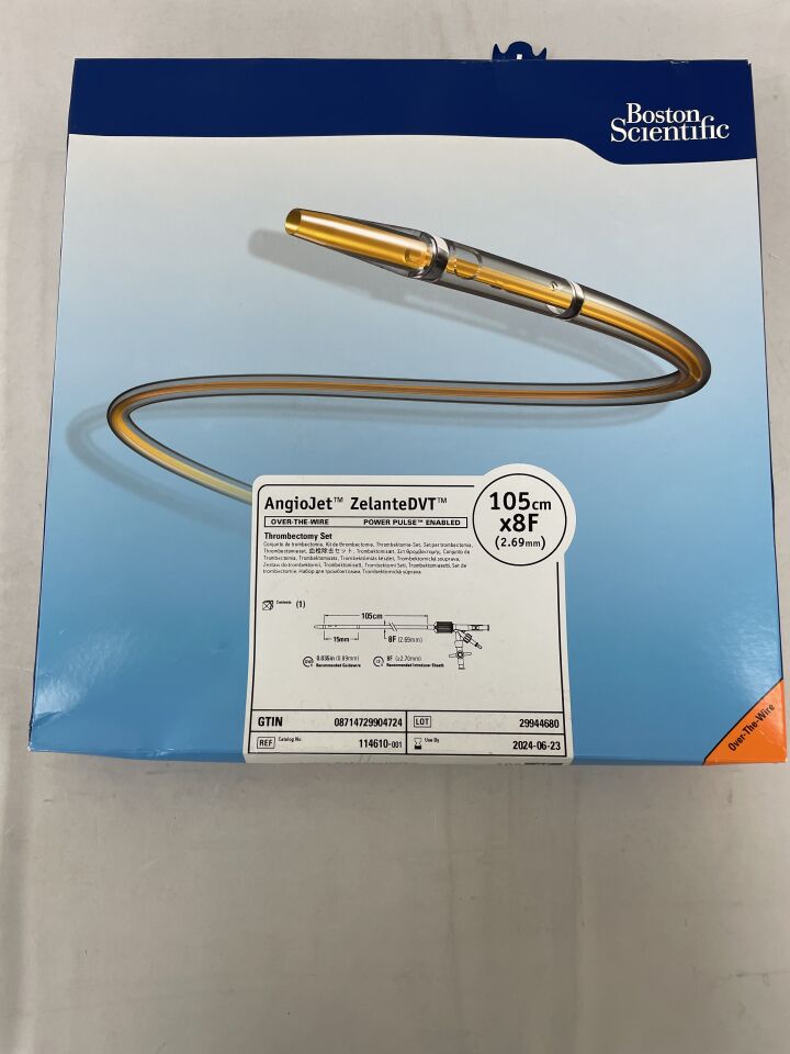 114610 - BOSTON SCIENTIFIC - ANGIOJET ZELANTEDVT OVER-THE-WIRE THROMBECTOMY SET, POWER PULSE ENABLED, 105cm x 8F, (BX/1) - ( Expiry Date: 2024-11-06 )