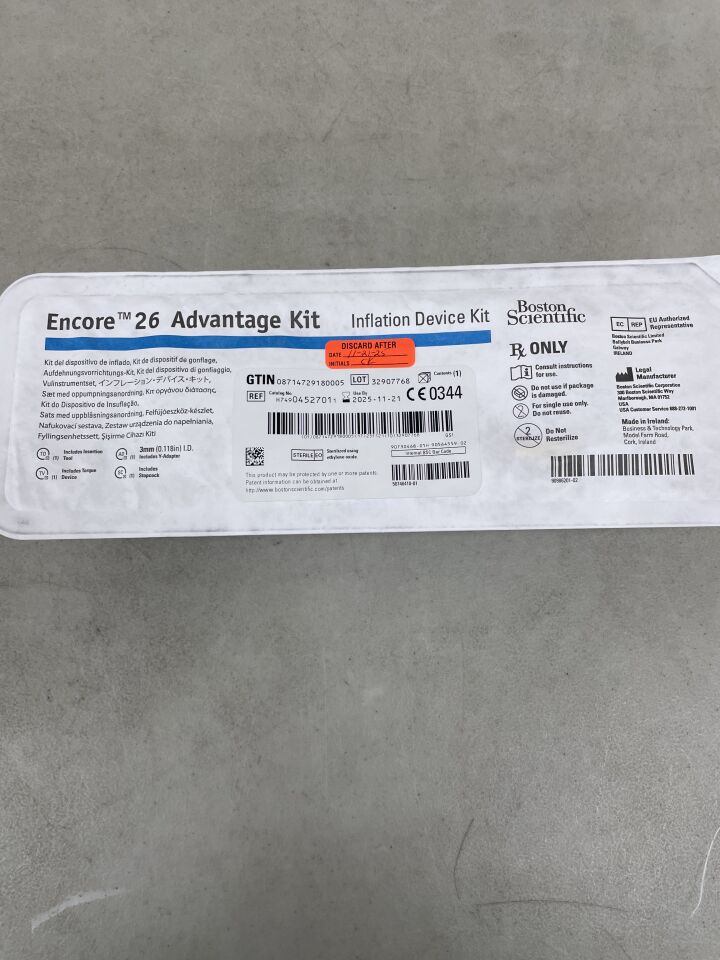 452701 - BOSTON SCIENTIFIC - Encore 26 Advantage Inflation Device Kit 3mm, (EA) - ( Expiry Date: 2025-11-21 )