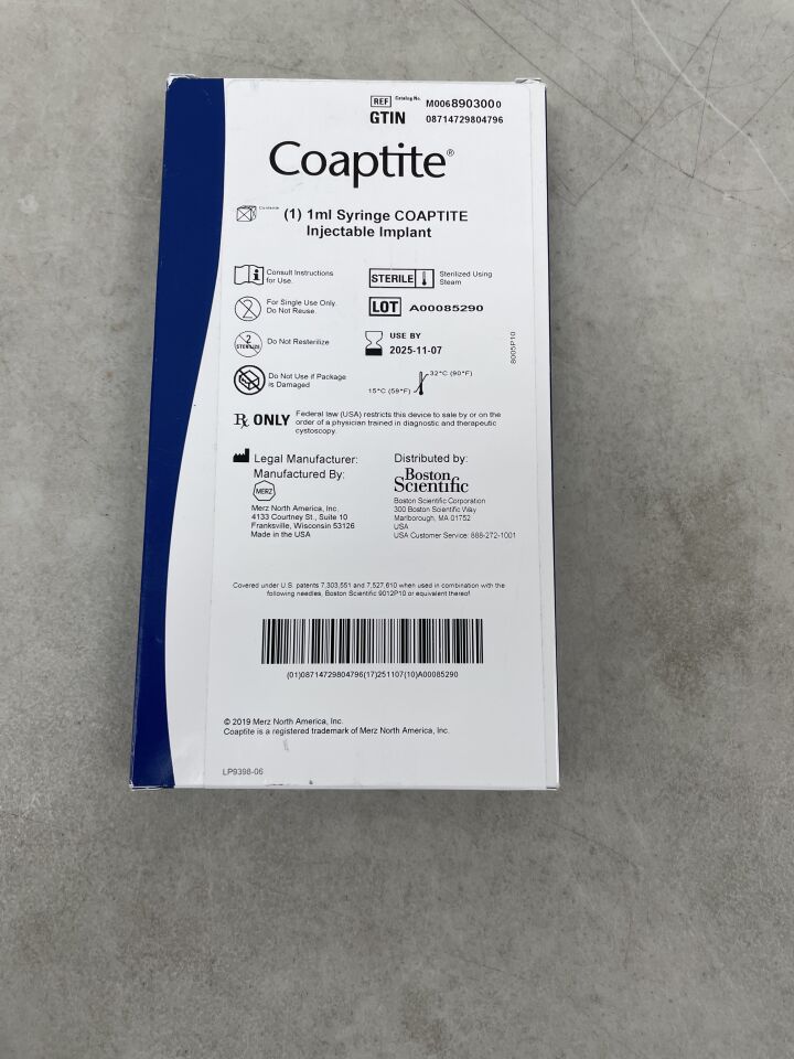 890300 - BOSTON SCIENTIFIC - Coaptite Injectable Implant, 1mL, (BX/1) - ( Expiry Date: 2025-11-07 )