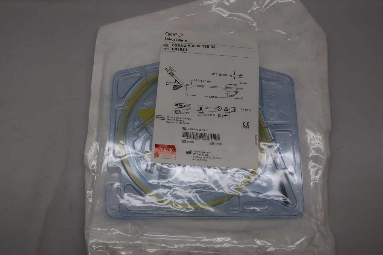 G03831 - COOK - Coda Balloon Catheter, 9 Fr Size, 120 cm Length, (EA) - ( Expiry Date: 2025-09-26 )