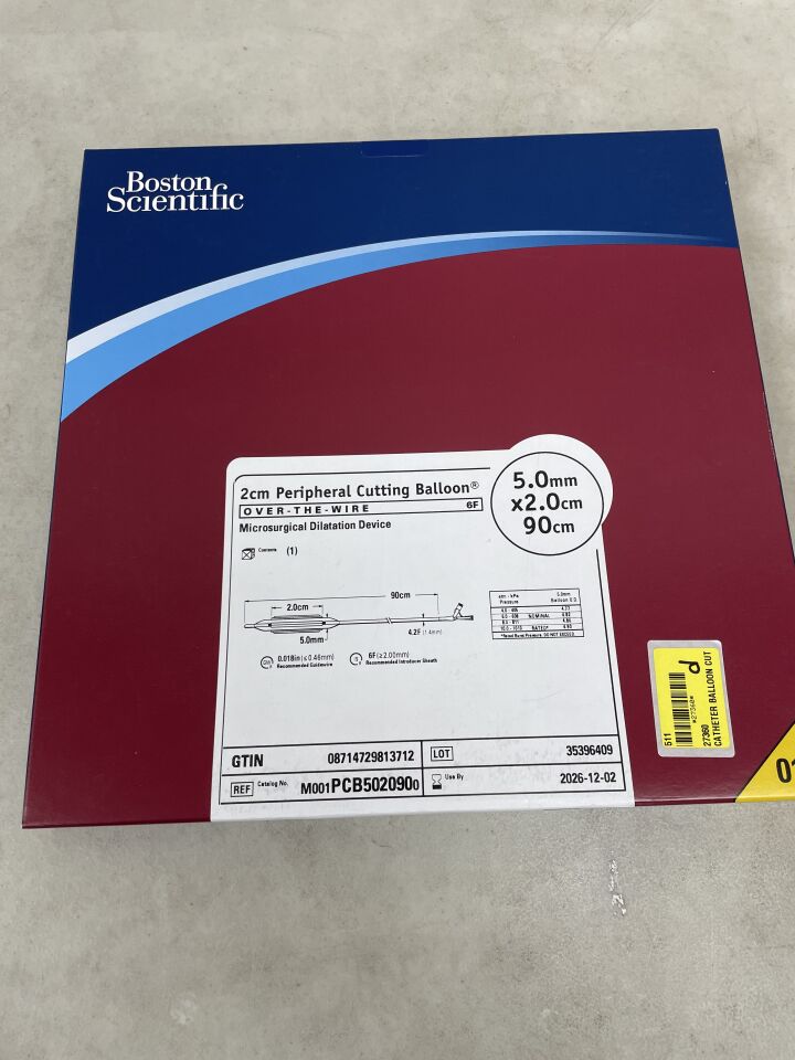 PCB502090 - BOSTON SCIENTIFIC - Peripheral Cutting Balloon Microsurgical Dilatation Device - OTW - 5.0mm x 2.0cm x 90cm, (BX/1) - ( Expiry Date: 2026-12-02 )