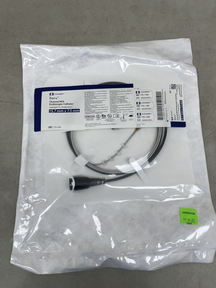 TTS-1100 - COVIDIEN - Barrx Channel RFA Endoscopic Catheter, 135 cm Length, 7.5 x 15.7 mm Electrode, (EA) - ( Expiry Date: 2025-12-13 )