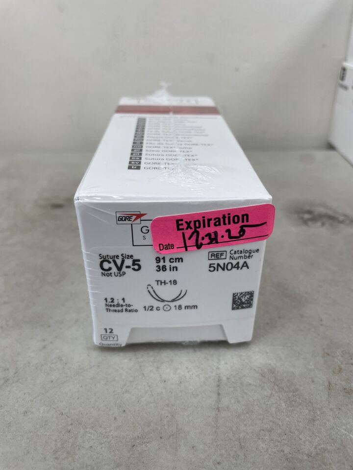 5N04A - GORE - Gore-Tex Non-Absorbable Monofilament Suture, Size 4-0, 18 in. Needle Length, TH-18, (BX/12) - ( Expiry Date: 2025-12-31 )