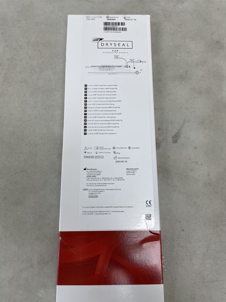 DSF1233 - GORE - DrySeal Flex Sheath with Hydrophilic Coating: 12F x 33cm, (BX/1) - ( Expiry Date: 2026-01-16 )