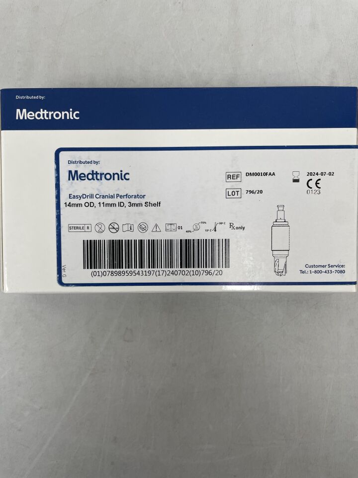 DM0010FAA - MEDTRONIC - EasyDrill Cranial Perforator 14/11mm, 3mm Shelf (No Box), (BX/1) - ( Expiry Date: 2024-07-24 )