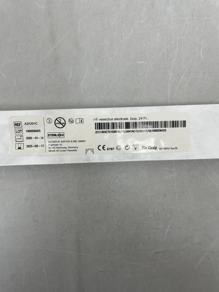 A22201C - OLYMPUS - HF Resection Electrode, Loop, 24 Fr Size, 0.35 mm Wire, 12 Degree Angle, (EA) - ( Expiry Date: 2025-06-22 )