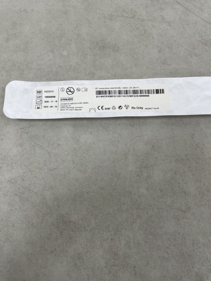 A22251C - OLYMPUS - HF Resection Electrode, Roller, 24 to 28 Fr Size, 12/30 Degree Angle, (EA) - ( Expiry Date: 2025-09-15 )