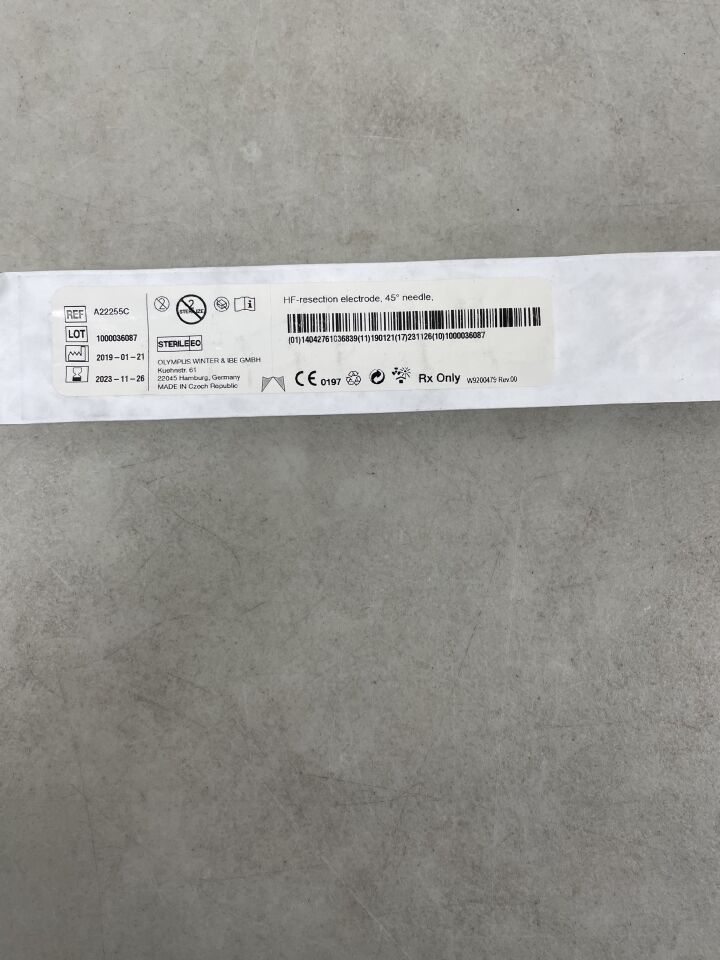 A22255C - OLYMPUS - HF Resection Electrode, 24 to 28 Fr Size, 45 Degree Needle, (EA) - ( Expiry Date: 2023-11-26 )