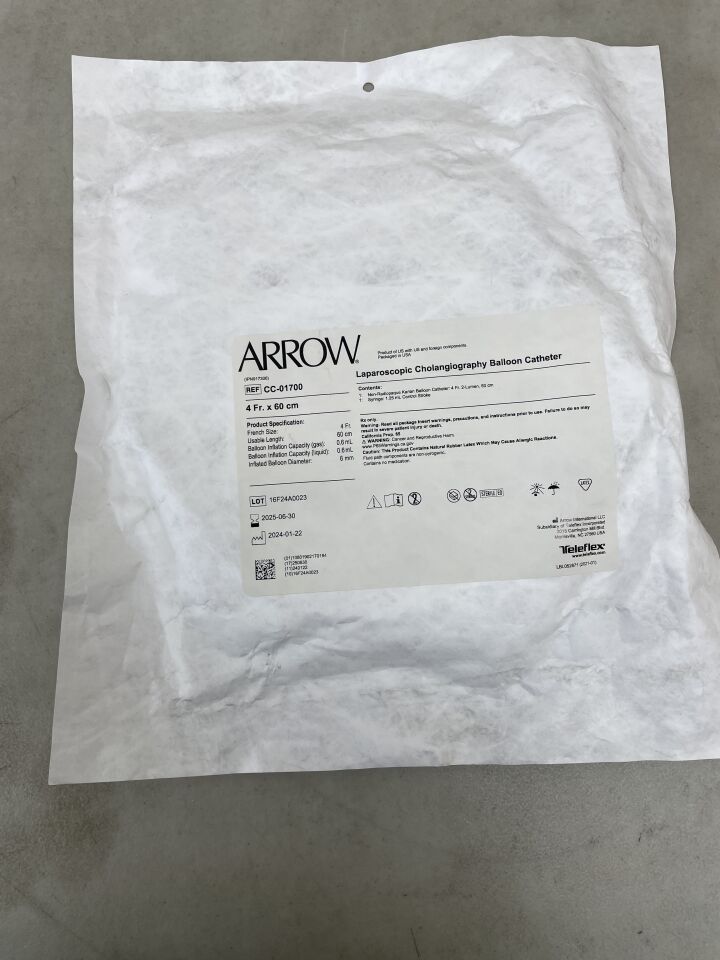 CC-01700 - TELEFLEX - Laparoscopic Cholangiography Balloon Catheter 4F, 2-Lumen, 60cm, (EA) - ( Expiry Date: 2025-06-30 )