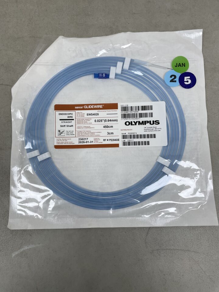 EWS4525 - TERUMO - Radifocus Glidewire: 0.025" x 450cm, 3cm Tip, Straight, Stiff, Endoscopic Wire, (EA) - ( Expiry Date: 2025-01-31 )