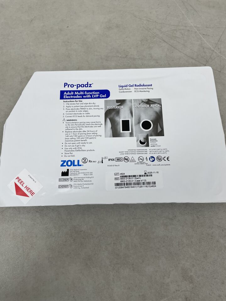 8900-2106-01 - ZOLL - Pro-Padz Adult Multi-Function Electrodes With LVP Gel (x), (EA) - ( Expiry Date: 2025-11-16 )