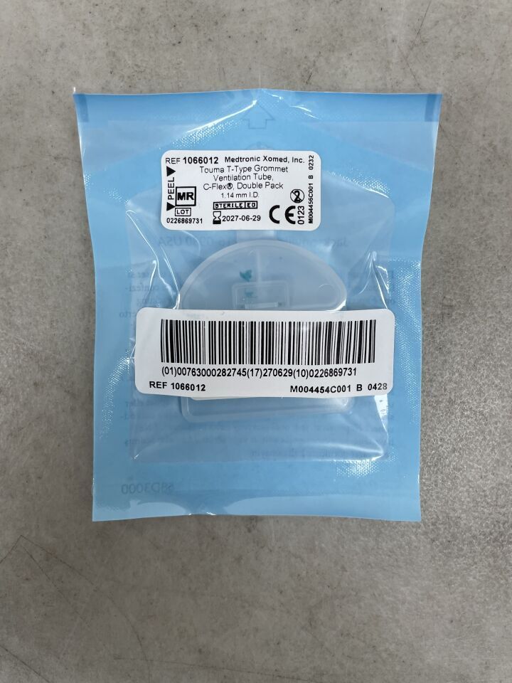 1066012 - MEDTRONIC - Touma T-Type Grommet Ventilation Tube, C-Flex 1.14mm (Paired), (EA) - ( Expiry Date: 2027-06-29 )