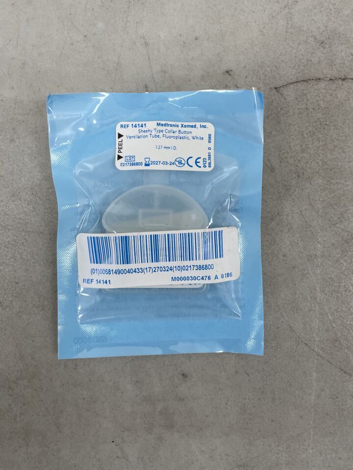 14141 - MEDTRONIC - Sheehy Type Collar Button Ventilation Tube Fluoroplastic White 1.27mm, () - ( Expiry Date: )