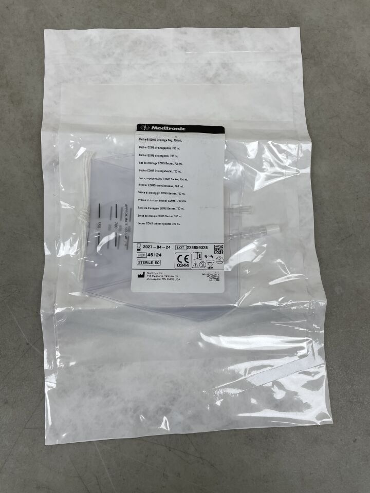 46124 - MEDTRONIC - Becker EDMS Drainage Bag, 700ml, (EA) - ( Expiry Date: 2027-04-24 )
