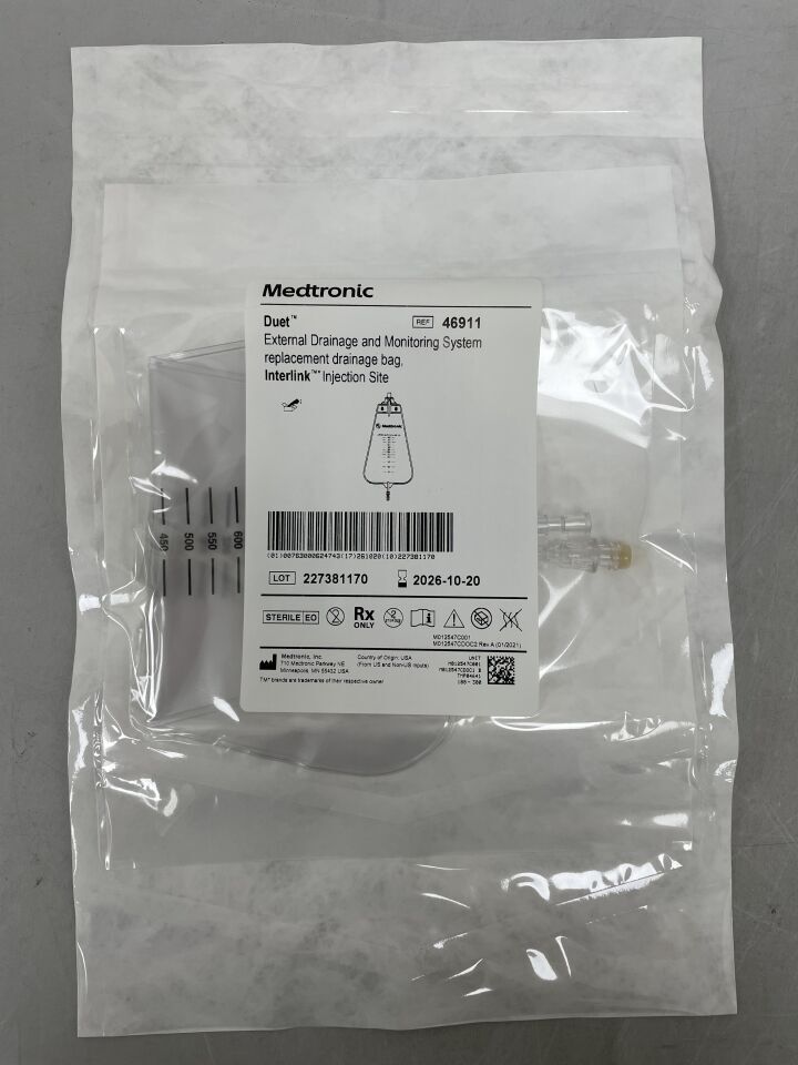 46911 - MEDTRONIC - Duet Replacement Drainage Bag, Interlink Injection Site, (EA) - ( Expiry Date: 2026-10-20 )