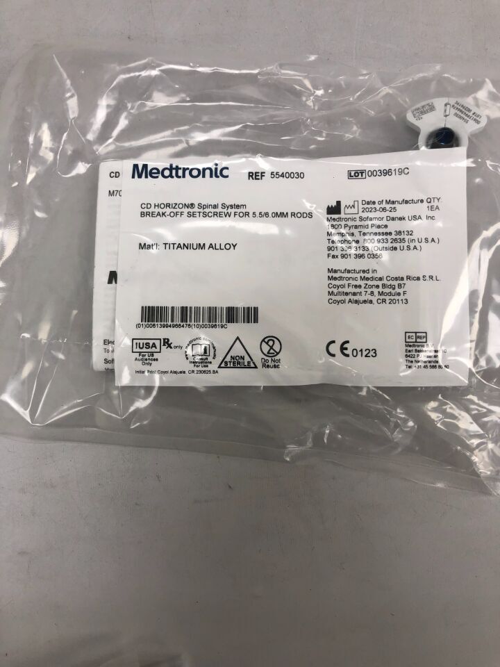 5540030 - MEDTRONIC - CD Horizon Spinal System, Break-Off Setscrew for 5.5mm/6mm Rods, (EA) - ( Expiry Date: 2099-01-01 )