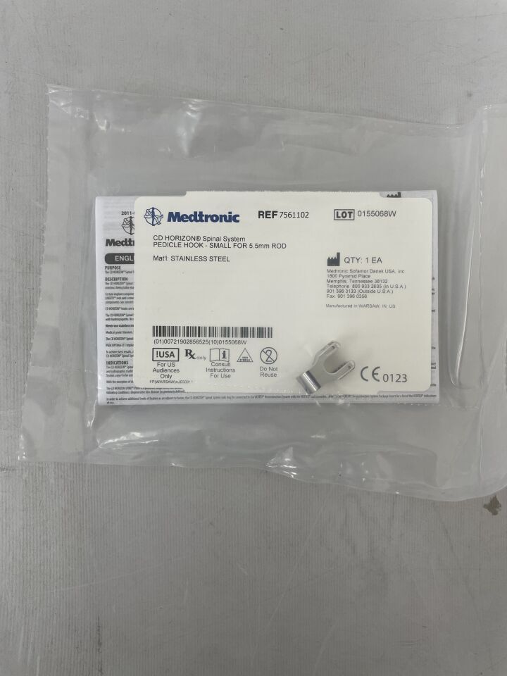 7561102 - MEDTRONIC - CD HORIZON Spinal System Pedicle Hook, Small, (EA) - ( Expiry Date: 2099-12-31 )