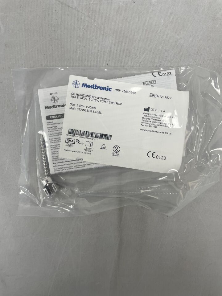 75646540 - MEDTRONIC - CD HORIZON Spinal System Multi Axial Screw, 6.5 x 40mm, (EA) - ( Expiry Date: 2099-12-31 )