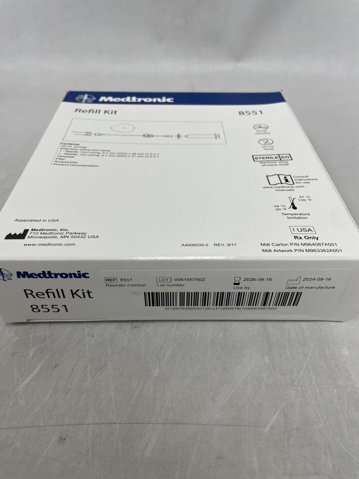 8551 - MEDTRONIC - refill kit, intrathecal drug delivery, (BX/1) - ( Expiry Date: 2026-09-16 )