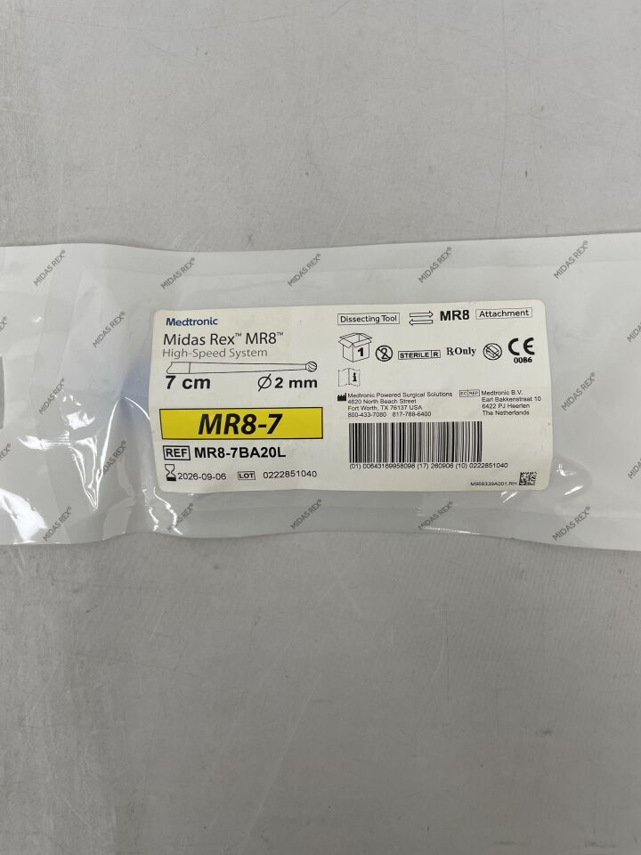 MR8-7BA20L - MEDTRONIC - Midas Rex MR8 Ball Fluted Dissecting Tool, 7 cm Shaft Length, 2 mm Head Diameter, (EA) - ( Expiry Date: 2026-09-06 )