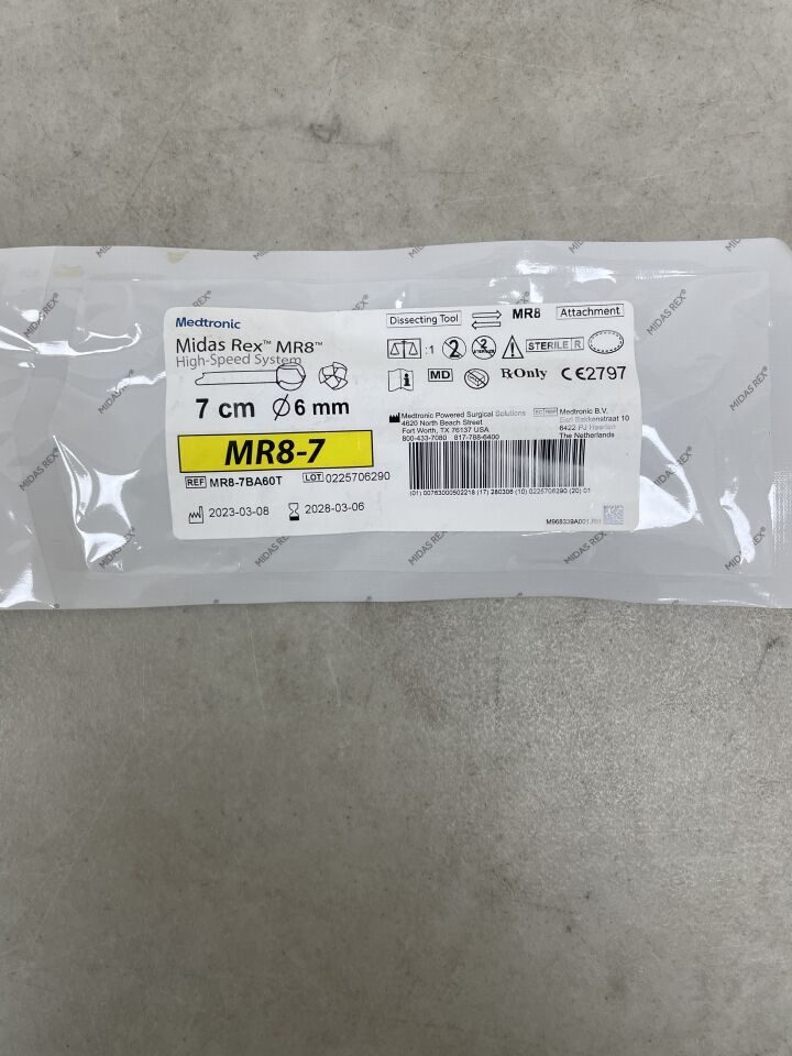 MR8-7BA60T - MEDTRONIC - Midas Rex MR8 High-Speed Surgical Tool, Ball Fluted Symmetri 7cm x 6mm, (EA) - ( Expiry Date: 2028-03-06 )