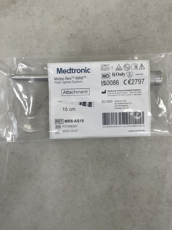 MR8-AS15 - MEDTRONIC - Midas Rex MR8 Small Bore Straight Attachment, 15 cm, (EA) - ( Expiry Date: 2099-12-31 )