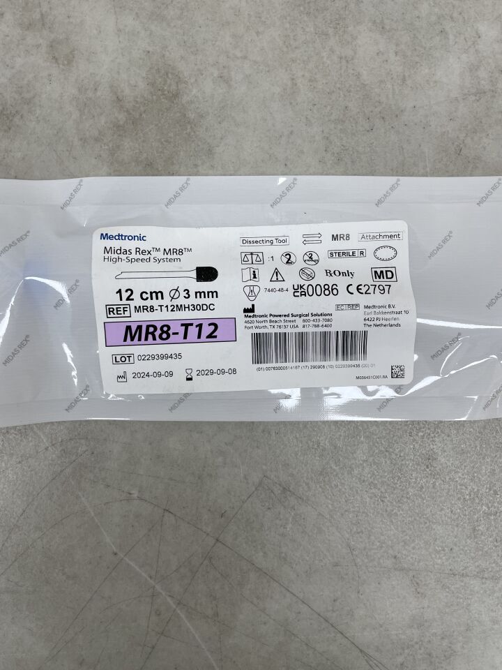 MR8-T12MH30DC - MEDTRONIC - Midas Rex MR8 High-Speed Surgical Tool, Telescoping, Match Head Diamond Coarse Cutting Burr, 12cm x 3mm, (EA) - ( Expiry Date: 2029-09-08 )