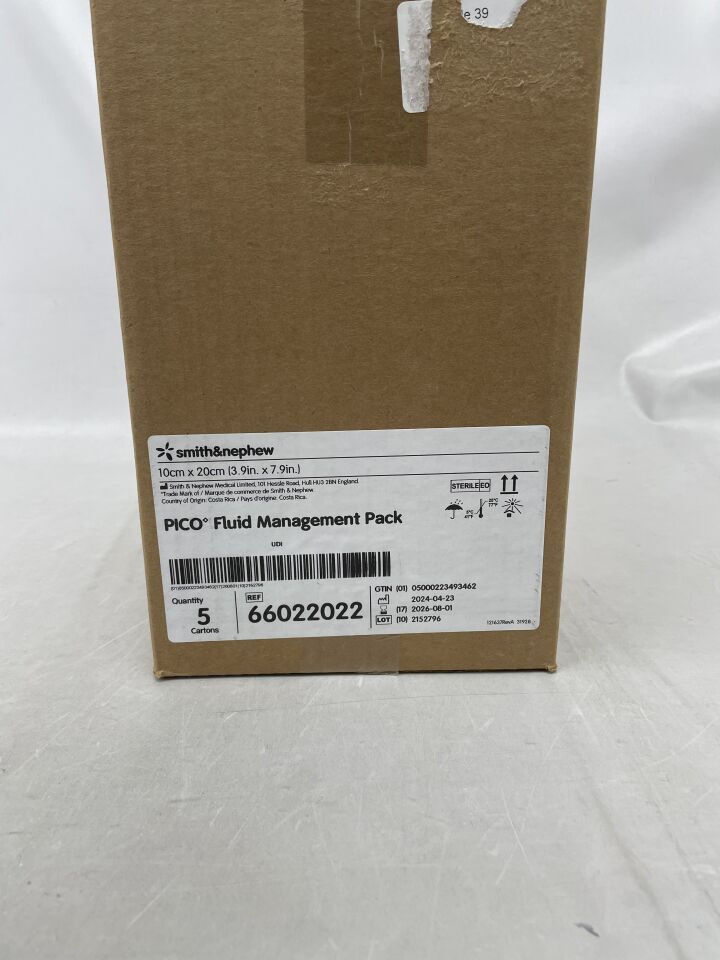 66022022 - SMITH & NEPHEW - PICO 7 Negative Pressure Fluid Management Kit, 10 x 20cm, (BX/5) - ( Expiry Date: 2026-08-01 )