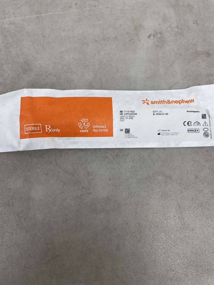 71101502 - SMITH & NEPHEW - Cobalt Chrome Drill Tip Wire, 1.6 x 150mm, (EA) - ( Expiry Date: 2034-01-05 )