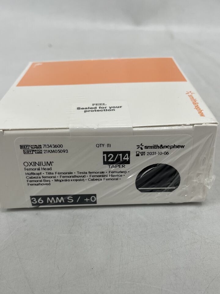 71343600 - SMITH & NEPHEW - Oxinum Femoral Head, 12/14 Taper, 36mm S/ +0, (BX/1) - ( Expiry Date: 2031-10-06 )