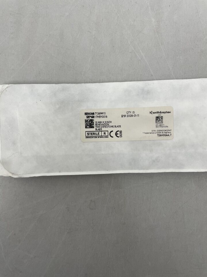 71369410 - SMITH & NEPHEW - Renovation Thin Osteotome Blade 10mm x 5 inch, (EA) - ( Expiry Date: 2028-01-11 )