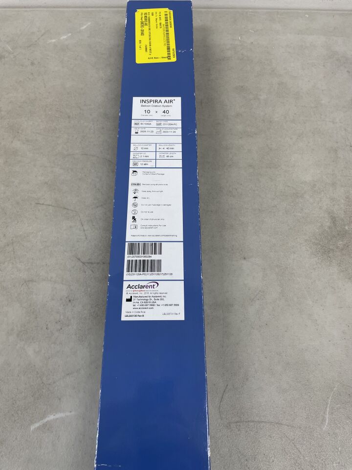 BC1040A - ACCLARENT - INSPIRA AIR BALLOON DILATION SYSTEM 10x40, (BX/5) - ( Expiry Date: 2025-11-20 )