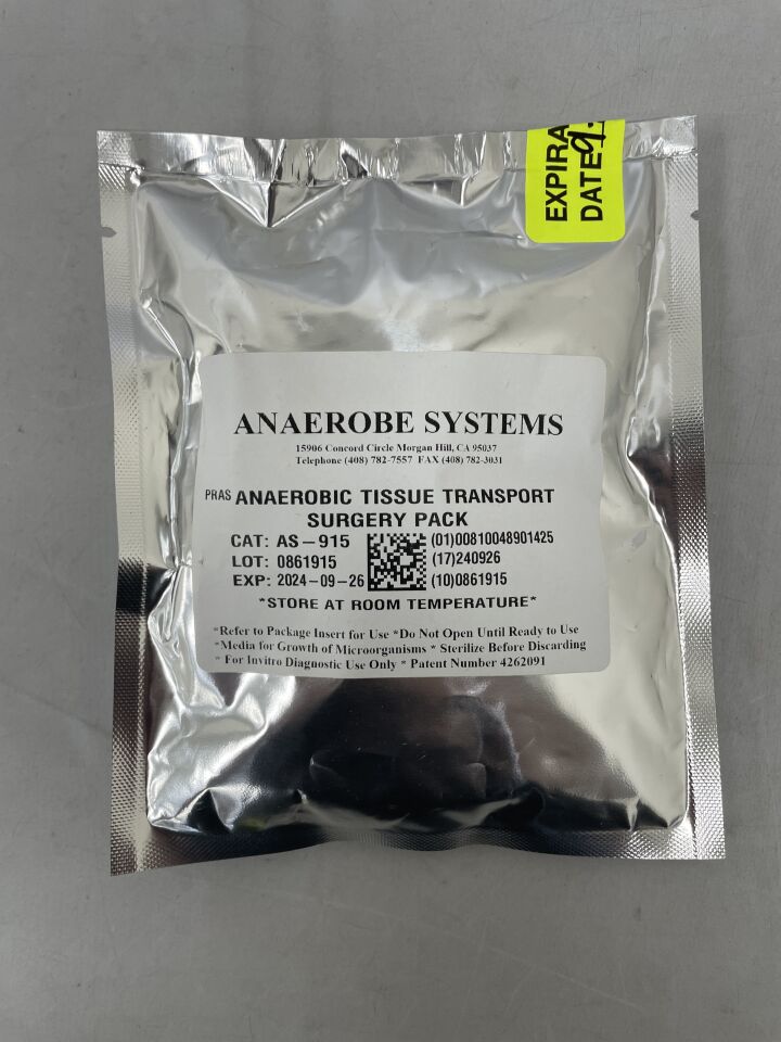 AS-915 - ANAEROBE - Anaerobe Tissue Transport Surgery Pack, (EA) - ( Expiry Date: 2026-01-16 )