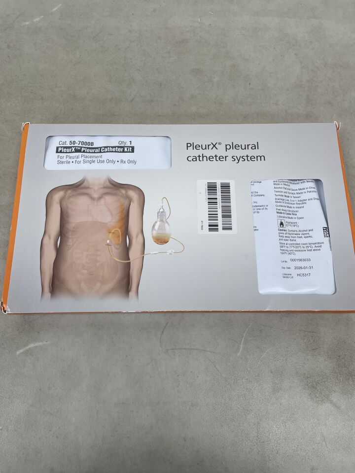 50-7000B - CAREFUSION - Pleurx Pleural Drainage Kit, 15.5 Fr, (BX/1) - ( Expiry Date: 2026-01-31 )