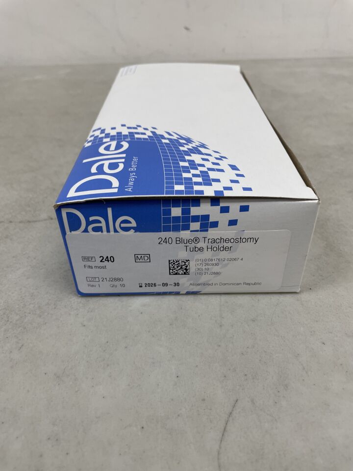 240 - DALE MEDICAL - Blue Tracheostomy Tube Holder, (BX/10) - ( Expiry Date: 2026-09-30 )