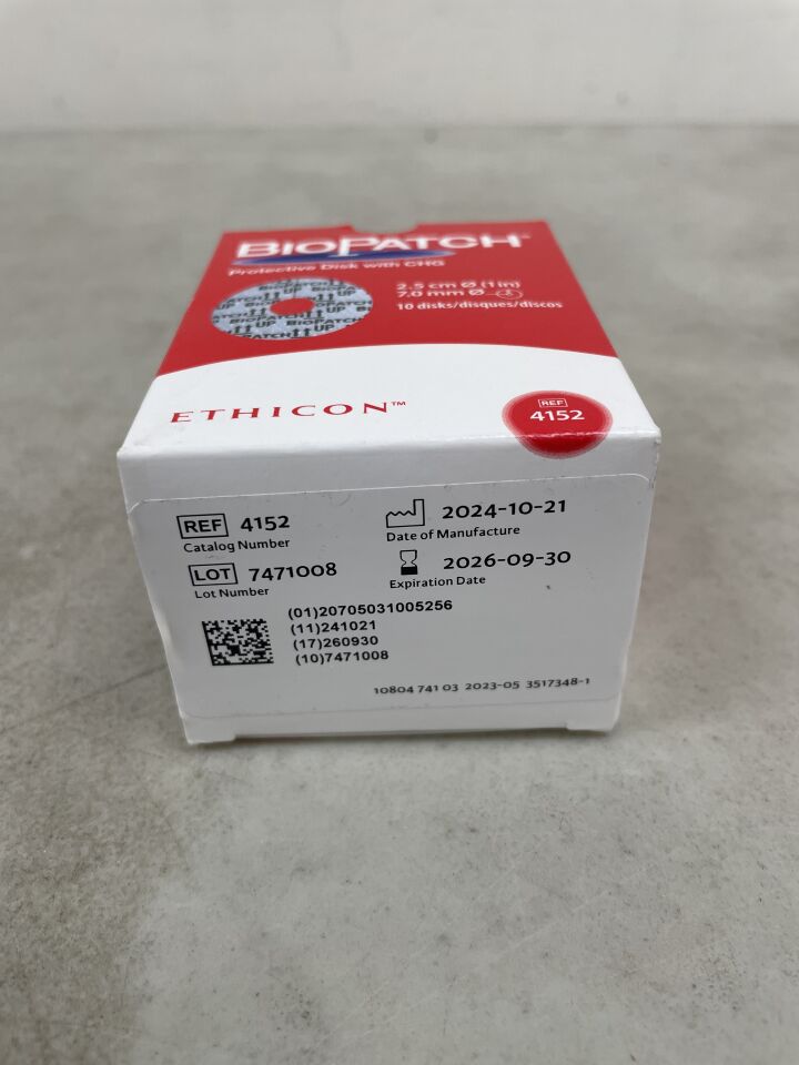 4152 - ETHICON - BioPatch Protective Disk with CHG, 13 to 20 Fr Size, (BX/10) - ( Expiry Date: 2026-09-30 )