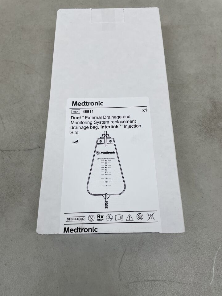 46911 - MEDTRONIC - Duet Replacement Drainage Bag, Interlink Injection Site, (BX/1) - ( Expiry Date: 2025-08-25 )