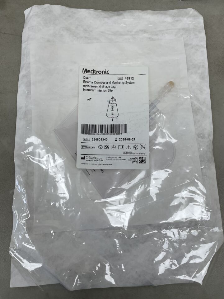 46912 - MEDTRONIC - Drainage Bag, Duet External Drainage & Monitoring System, Interlink Injection Site, (EA) - ( Expiry Date: 2025-08-27 )