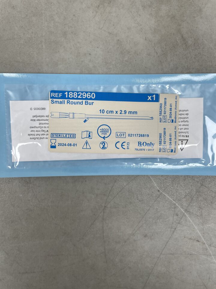 1882960 - MEDTRONIC - Pediatric Round Bur 2.9mm Irrigated, (EA) - ( Expiry Date: 2025-10-16 )