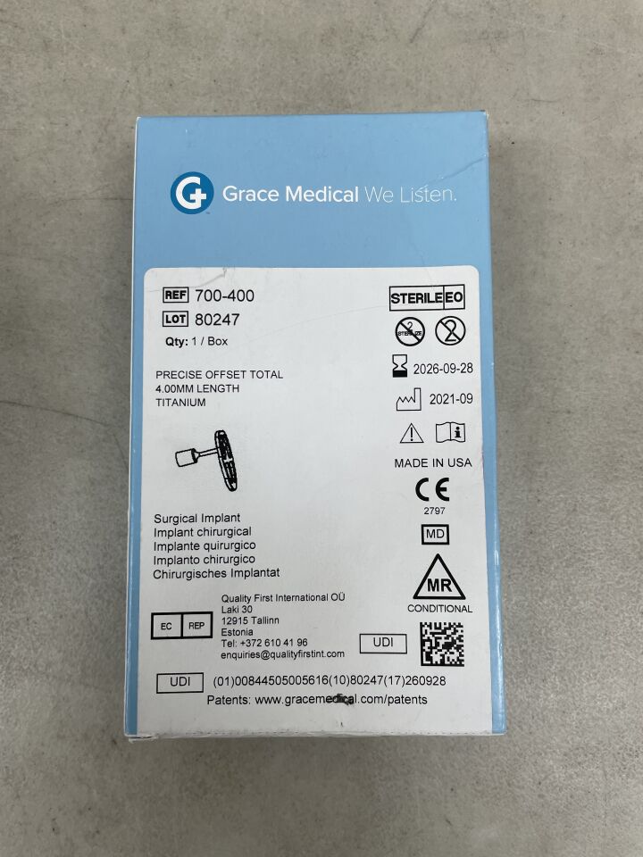 700-400 - GRACE MEDICAL - Precise Offset Total, 4.0mml, (BX/1) - ( Expiry Date: 2026-09-28 )