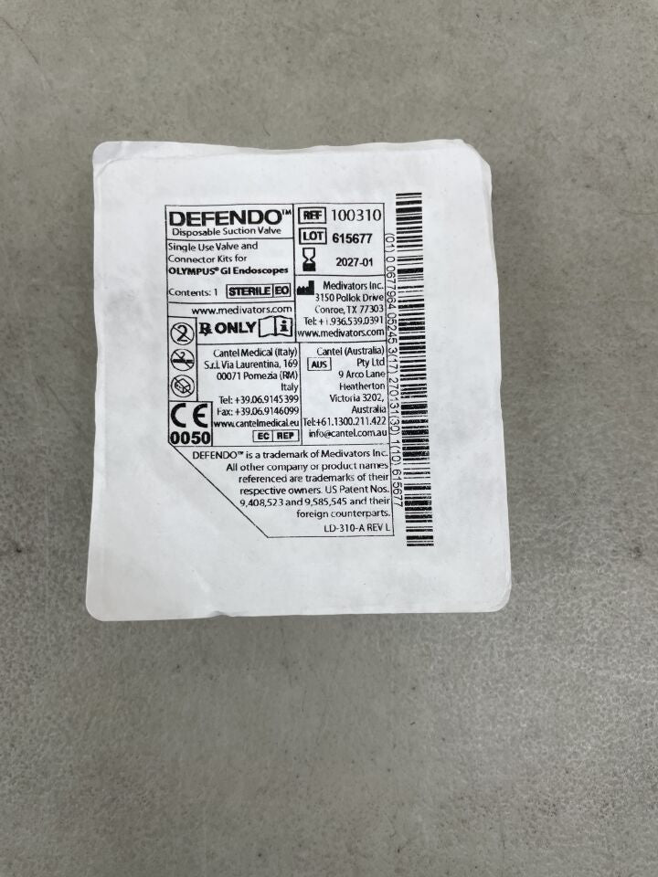 100310 - MEDIVATORS - Defendo Air/Water, Suction, Biopsy Valve and Auxiliary Water Jet Connector Kit for Olympus, (EA) - ( Expiry Date: 2027-01-31 )