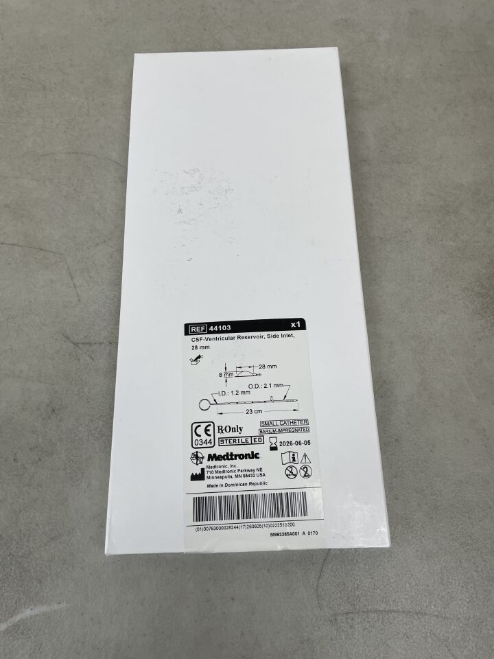 44103 - MEDTRONIC - CSF-Ventricular Reservoir, Side Inlet, 28mm, (BX/1) - ( Expiry Date: 2026-06-05 )