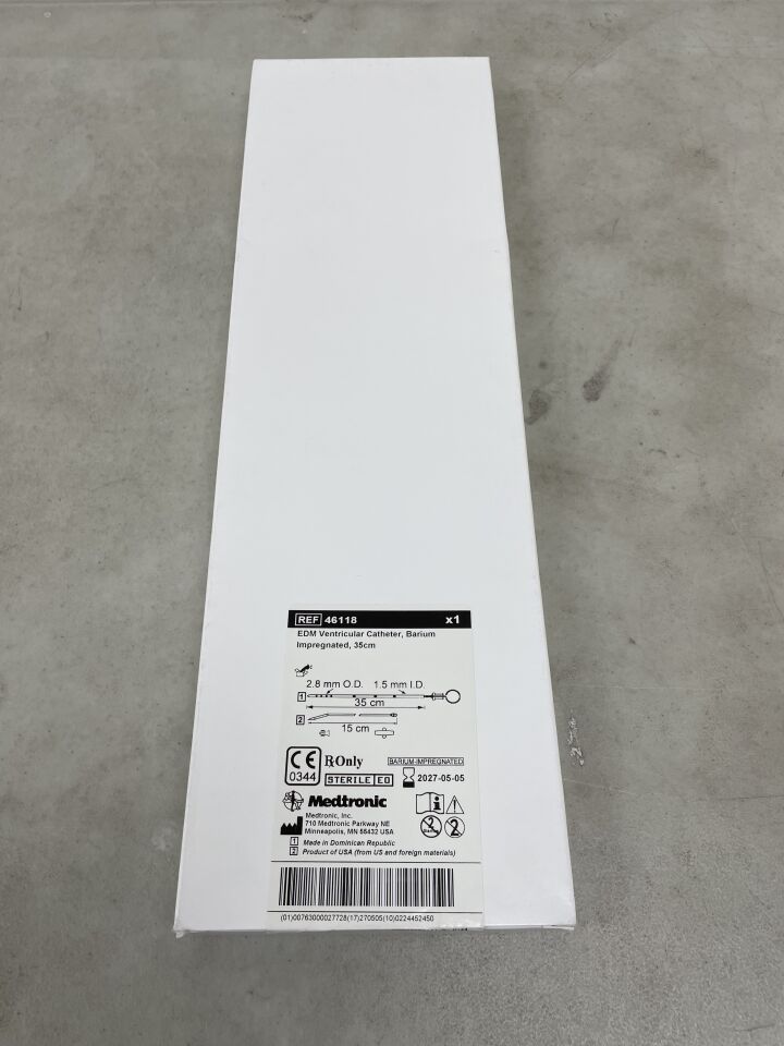 46118 - MEDTRONIC - EDM Ventricular Catheter, Barium Impregnated: 35cm, (BX/1) - ( Expiry Date: 2027-05-05 )