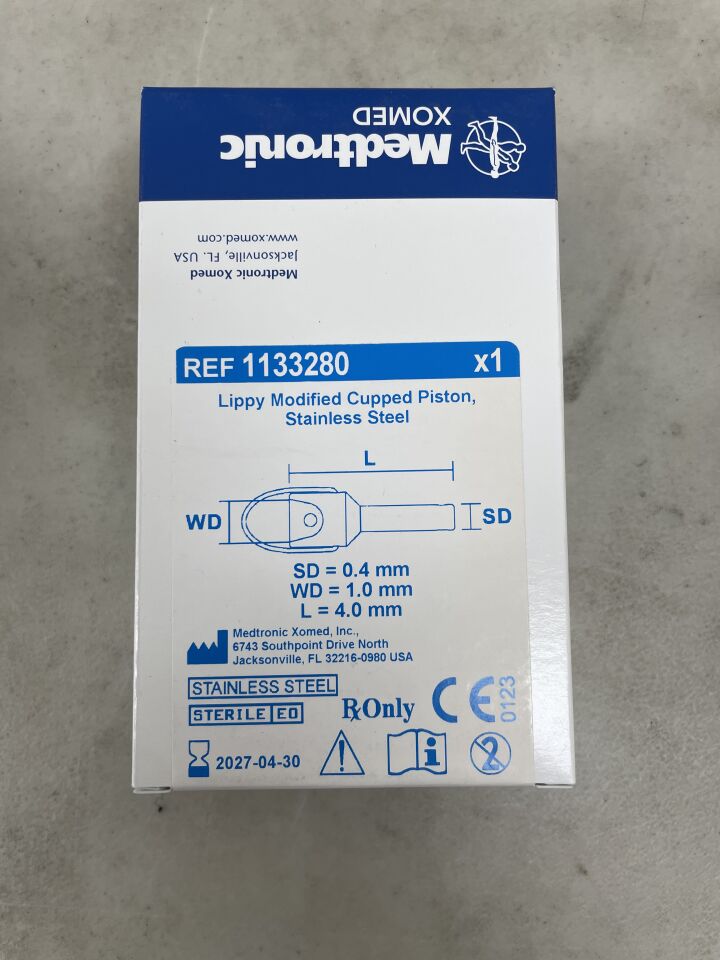 1133280 - MEDTRONIC - Lippy Modified Cupped Piston, Stainless Steel 4.0mm, (BX/1) - ( Expiry Date: 2027-04-30 )