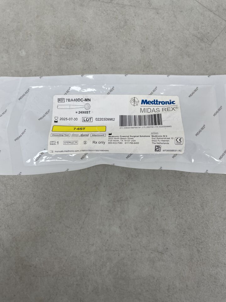 7BA40DC-MN - MEDTRONIC - Midas Rex Legend Attachment, dissecting tool. 7 cm Length, 4 mm Head Diameter, 7-6ST, (EA) - ( Expiry Date: 2025-07-30 )