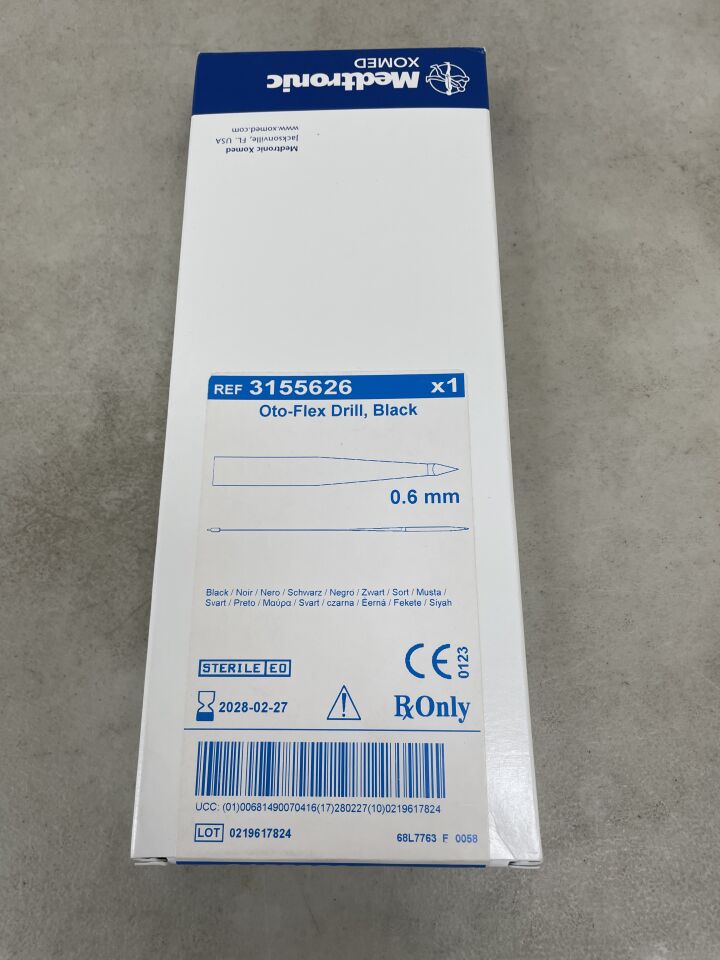 3155626 - MEDTRONIC - OTO-Flex Drill, Black: 0.60mm, (BX/1) - ( Expiry Date: 2028-02-27 )