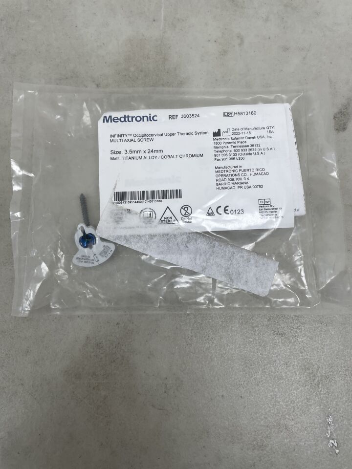 3603524 - MEDTRONIC - INFINITY Occipitocervical Upper Thoracic System Multi Axial Screw, 3.5 x 24mm, (EA) - ( Expiry Date: 2099-12-31 )