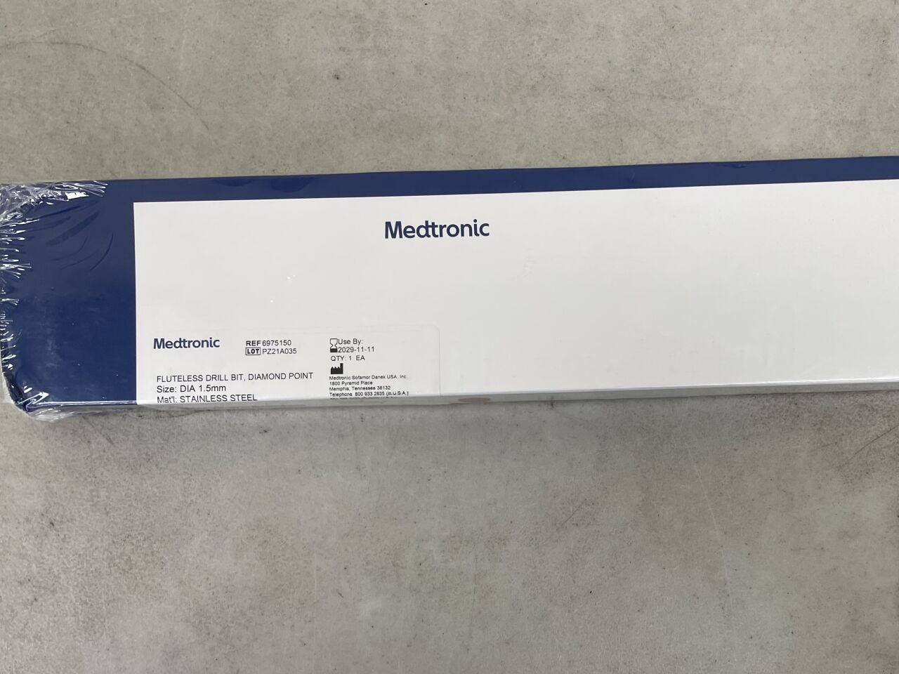 6975150 - MEDTRONIC - Fluteless Diamond Point Drill Bit, 1.5 mm OD, (BX/1) - ( Expiry Date: 2029-11-11 )