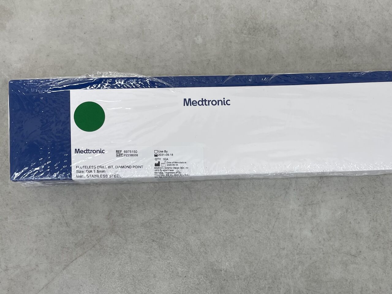 6975150 - MEDTRONIC - Fluteless Diamond Point Drill Bit, 1.5 mm OD, (BX/1) - ( Expiry Date: 2031-09-18 )